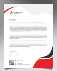 Dark Red Wave Template Letterhead dark-red-wave-template-letterhead