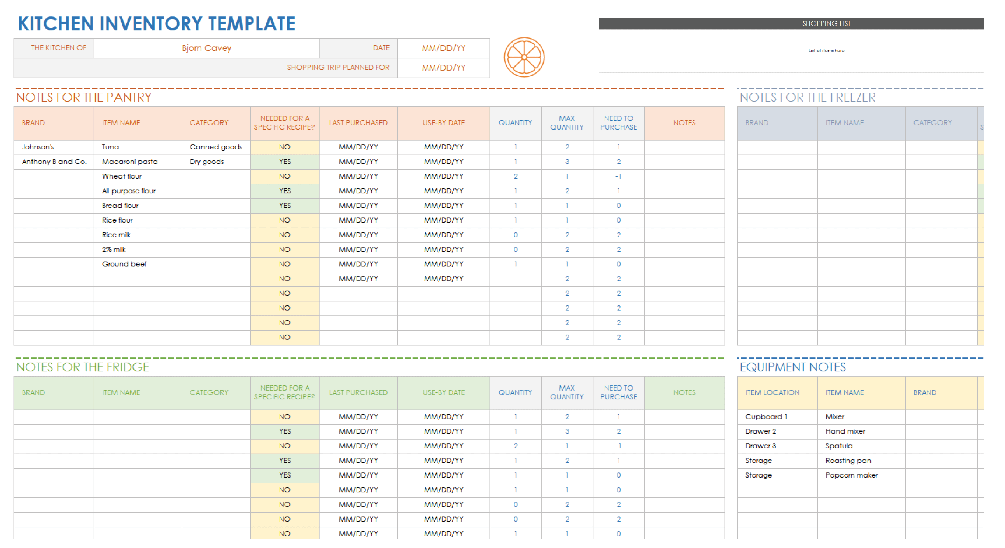 home-food-inventory-template