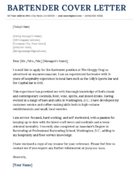 bartender-job-application-template