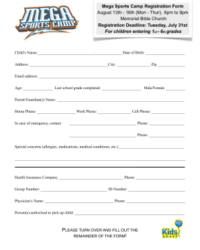church-summer-camp-application-template