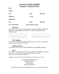 dance-scholarship-application-template