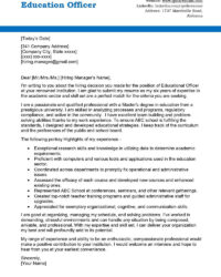 education-officer-job-application-template