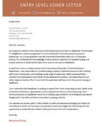entry-level-job-application-template