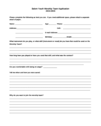 worship-team-application-template