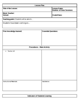 Teachers Pay Teachers Lesson Plan Template