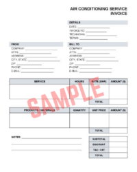 Air Conditioning Repair Invoice Template