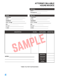 Attorney Billable Hours Invoice Template