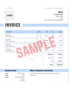 Invoice Template For Construction Work