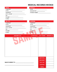 Medical Records Request Invoice Template