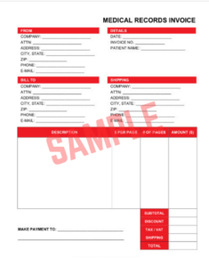 Medical Records Request Invoice Template