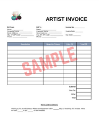 Self Employed Artist Invoice Template Self Employed Artist Invoice Template