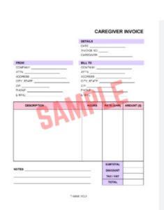 Self Employed Caregiver Invoice Template
