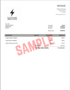 Self Employed Electrician Invoice Template