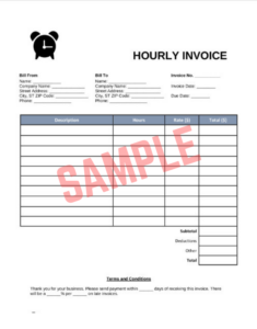 Self Employed Hourly Invoice Template
