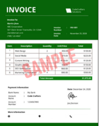 Self Employed Service Invoice Template