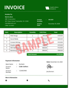 Self Employed Service Invoice Template