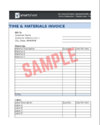 Time And Material Invoice Template Time And Material Invoice Template
