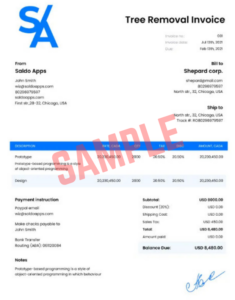 Tree Removal Service Invoice Template