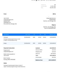Corp To Corp Invoice Template