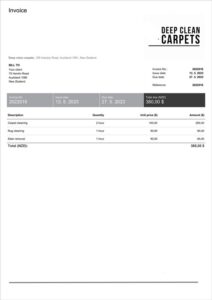 Free Carpet Cleaning Invoice Template