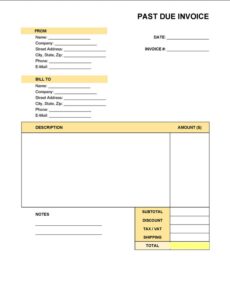 Late Payment Fee Invoice Template
