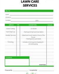 Lawn Care Service Invoice Template