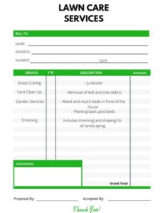 Lawn Care Service Invoice Template
