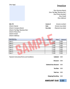 Invoice Template For Android Phone