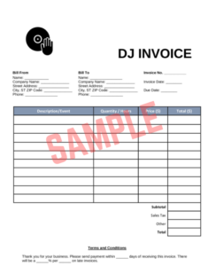 Invoice Template For Dj Services
