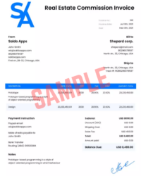 Invoice Template For Real Estate Commission