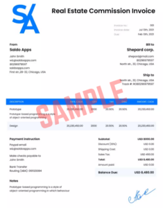 Invoice Template For Real Estate Commission
