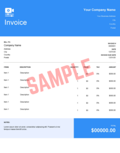 Invoice Template For Video Editing