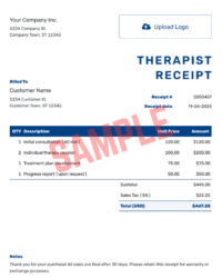 Mental Health Therapy Invoice Template