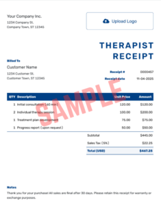 Mental Health Therapy Invoice Template