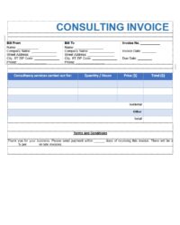 Invoice Template For Consulting Fees Invoice Template For Consulting Fees