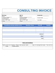 Invoice Template For Consulting Fees