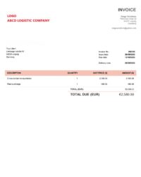 Invoice Template For Transport Company