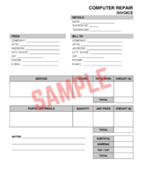 Computer Repair Service Invoice Template