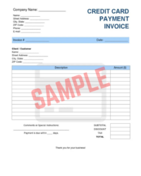 Credit Card Payment Invoice Template