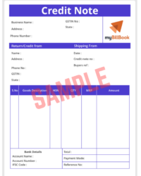 Credit Note Against Invoice Template