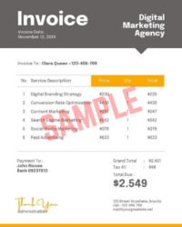 Digital Marketing Services Invoice Template Digital Marketing Services Invoice Template