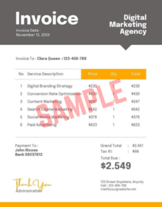 Digital Marketing Services Invoice Template