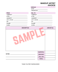 Freelance Makeup Artist Invoice Template