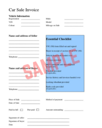 Motor Vehicle Sale Invoice Template Motor Vehicle Sale Invoice Template