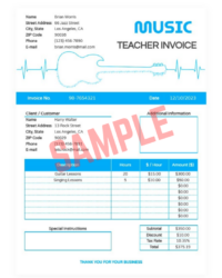 Music Lesson Invoice Template Music Lesson Invoice Template