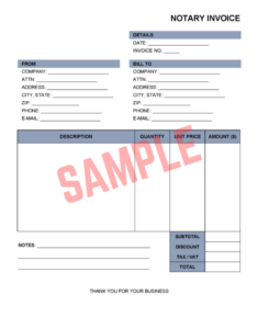 Notary Signing Agent Invoice Template