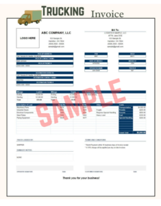 Owner Operator Trucking Invoice Template