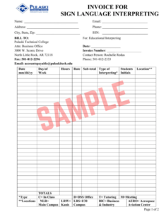 Sign Language Interpreter Invoice Template