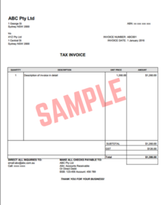 Small Business Tax Invoice Template